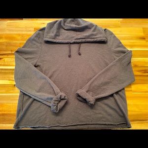 Gray Drawstring Thin Hoodie Size S